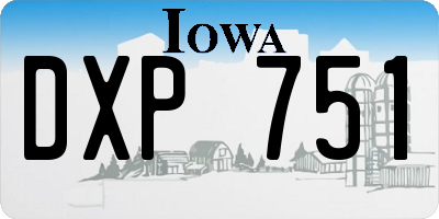 IA license plate DXP751