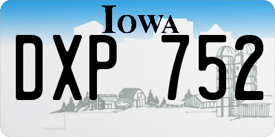 IA license plate DXP752