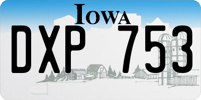 IA license plate DXP753