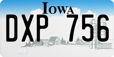 IA license plate DXP756