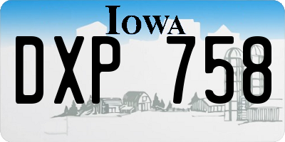 IA license plate DXP758