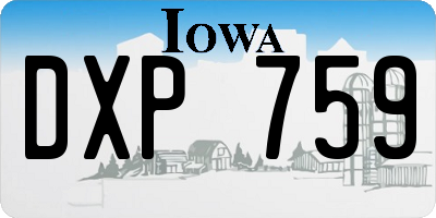 IA license plate DXP759