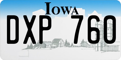 IA license plate DXP760