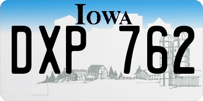 IA license plate DXP762