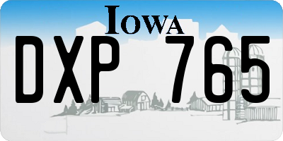 IA license plate DXP765