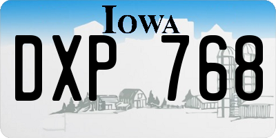 IA license plate DXP768