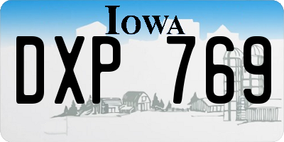 IA license plate DXP769