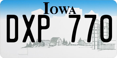 IA license plate DXP770