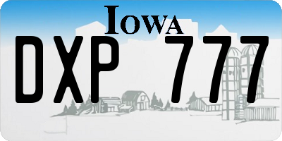 IA license plate DXP777