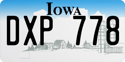 IA license plate DXP778