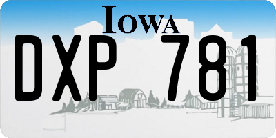 IA license plate DXP781