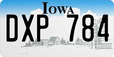 IA license plate DXP784