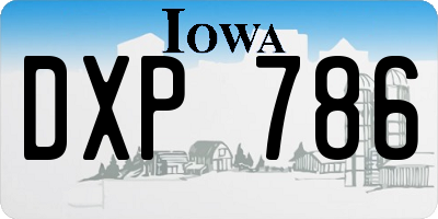 IA license plate DXP786