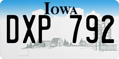 IA license plate DXP792