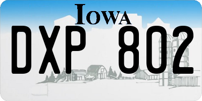 IA license plate DXP802