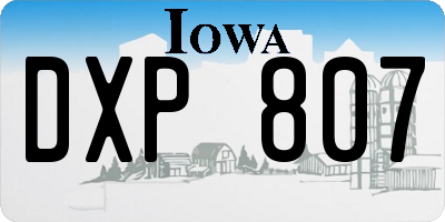 IA license plate DXP807
