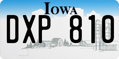 IA license plate DXP810