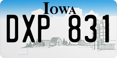 IA license plate DXP831