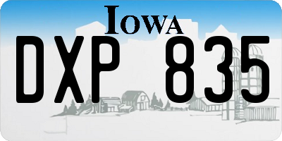 IA license plate DXP835