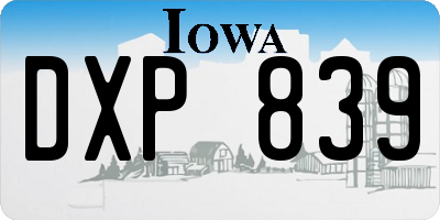 IA license plate DXP839