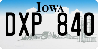 IA license plate DXP840