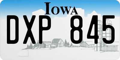 IA license plate DXP845