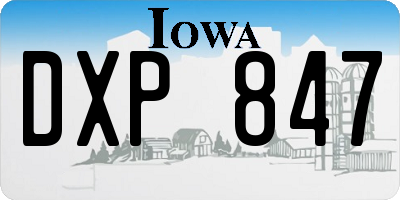 IA license plate DXP847