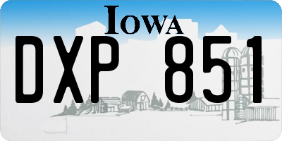 IA license plate DXP851