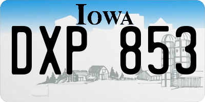 IA license plate DXP853