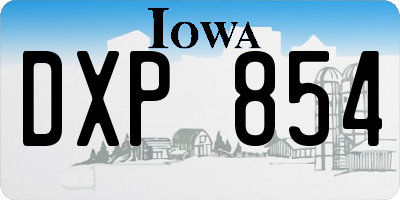 IA license plate DXP854