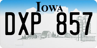 IA license plate DXP857