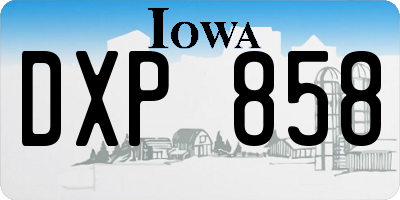 IA license plate DXP858