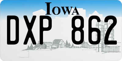 IA license plate DXP862