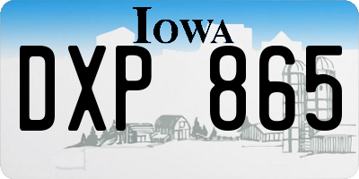 IA license plate DXP865