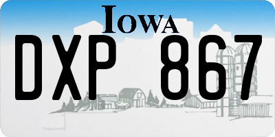 IA license plate DXP867