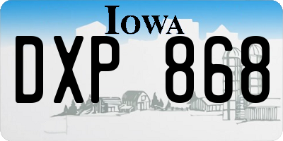 IA license plate DXP868