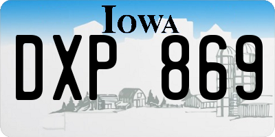 IA license plate DXP869