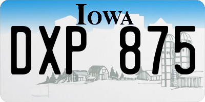 IA license plate DXP875