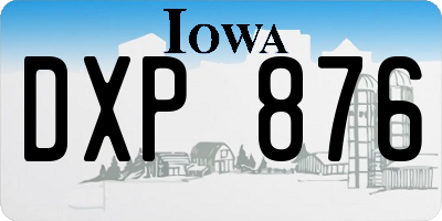 IA license plate DXP876