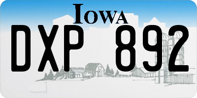 IA license plate DXP892