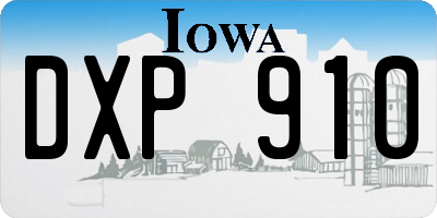 IA license plate DXP910