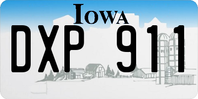 IA license plate DXP911
