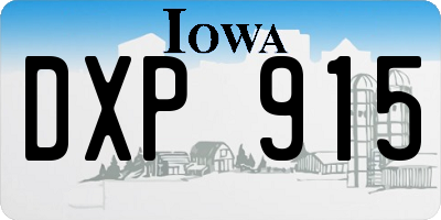 IA license plate DXP915
