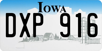 IA license plate DXP916