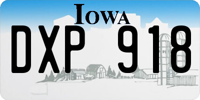 IA license plate DXP918