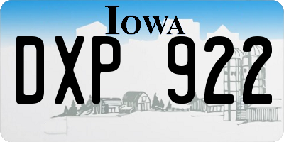 IA license plate DXP922