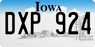IA license plate DXP924