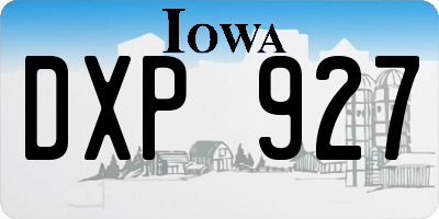 IA license plate DXP927