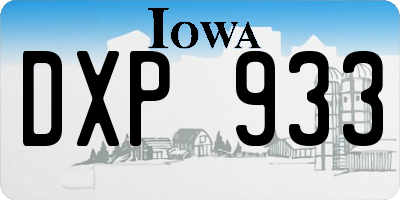 IA license plate DXP933