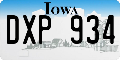 IA license plate DXP934